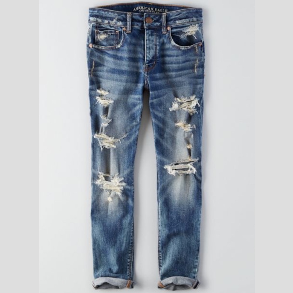 Button Fly Boyfriend Jeans